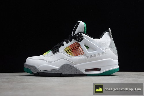 Jordan Air Jordan 4 Retro "Rasta" White/University Red-Lucid Green-Black on-foot review