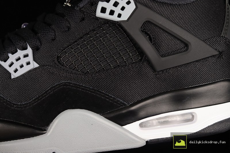 Air Jordan 4 Retro SE Black Canvas "Black and Light Steel" (7)
