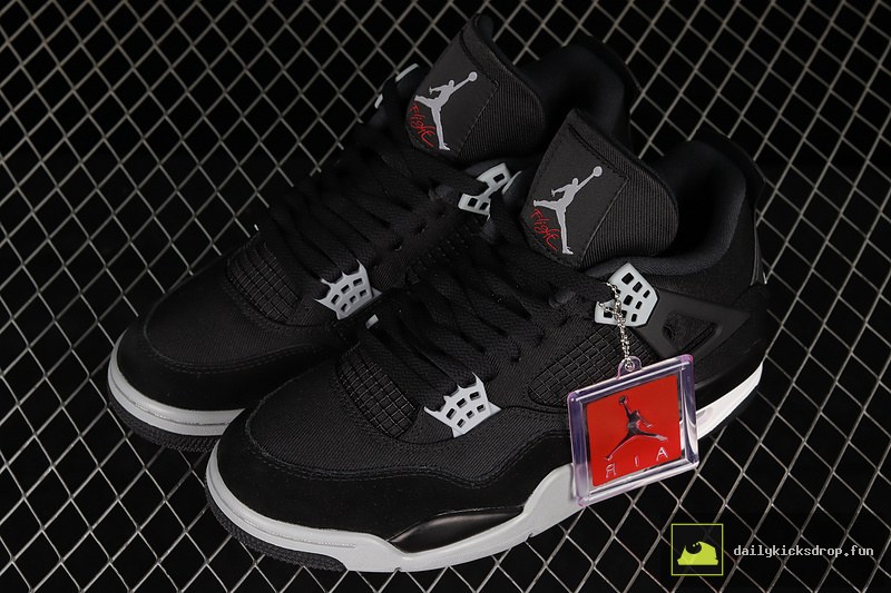 Air Jordan 4 Retro SE Black Canvas "Black and Light Steel" (10)