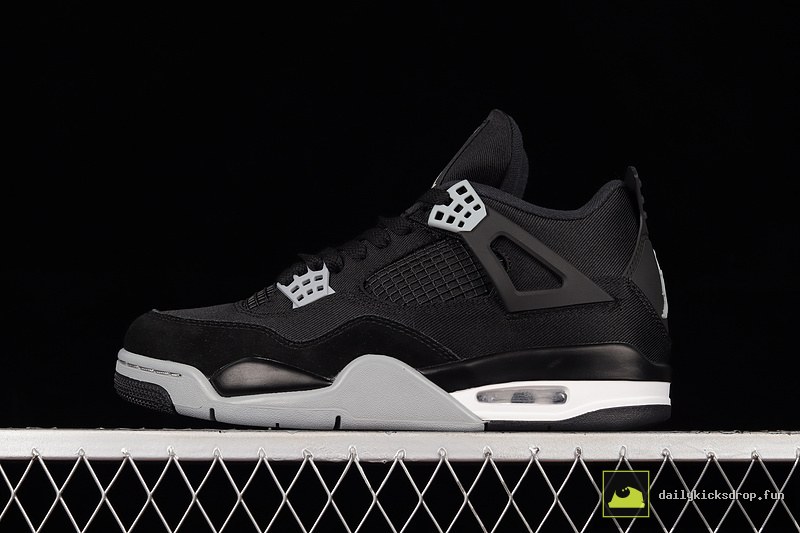 Air Jordan 4 Retro SE Black Canvas "Black and Light Steel" (16)